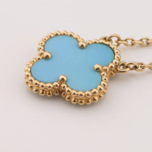 CLOVER 15MM VINTAGE TURQUOISE NECKLACE