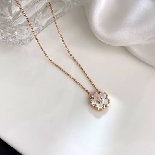 LUCKY WHITE MOP PLUM BLOSSOM NECKLACE
