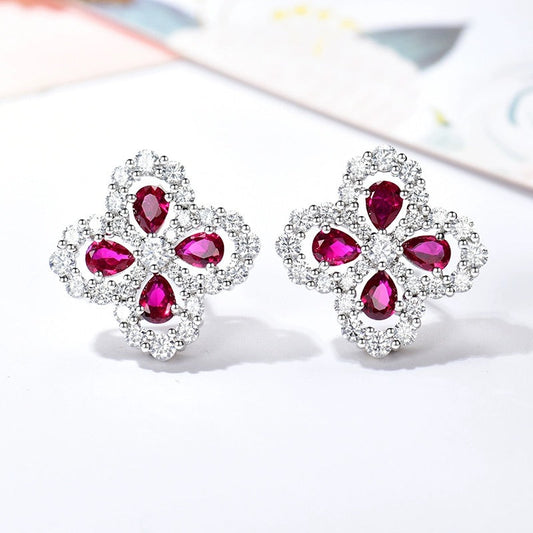 LOOP EARRINGS FULL MOTIF DIAMOND 16MM