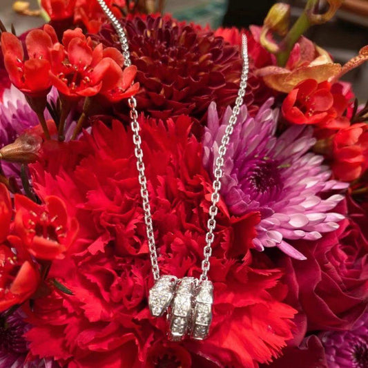SERPENTI  NECKLACE DOUBLE RING DIAMOND