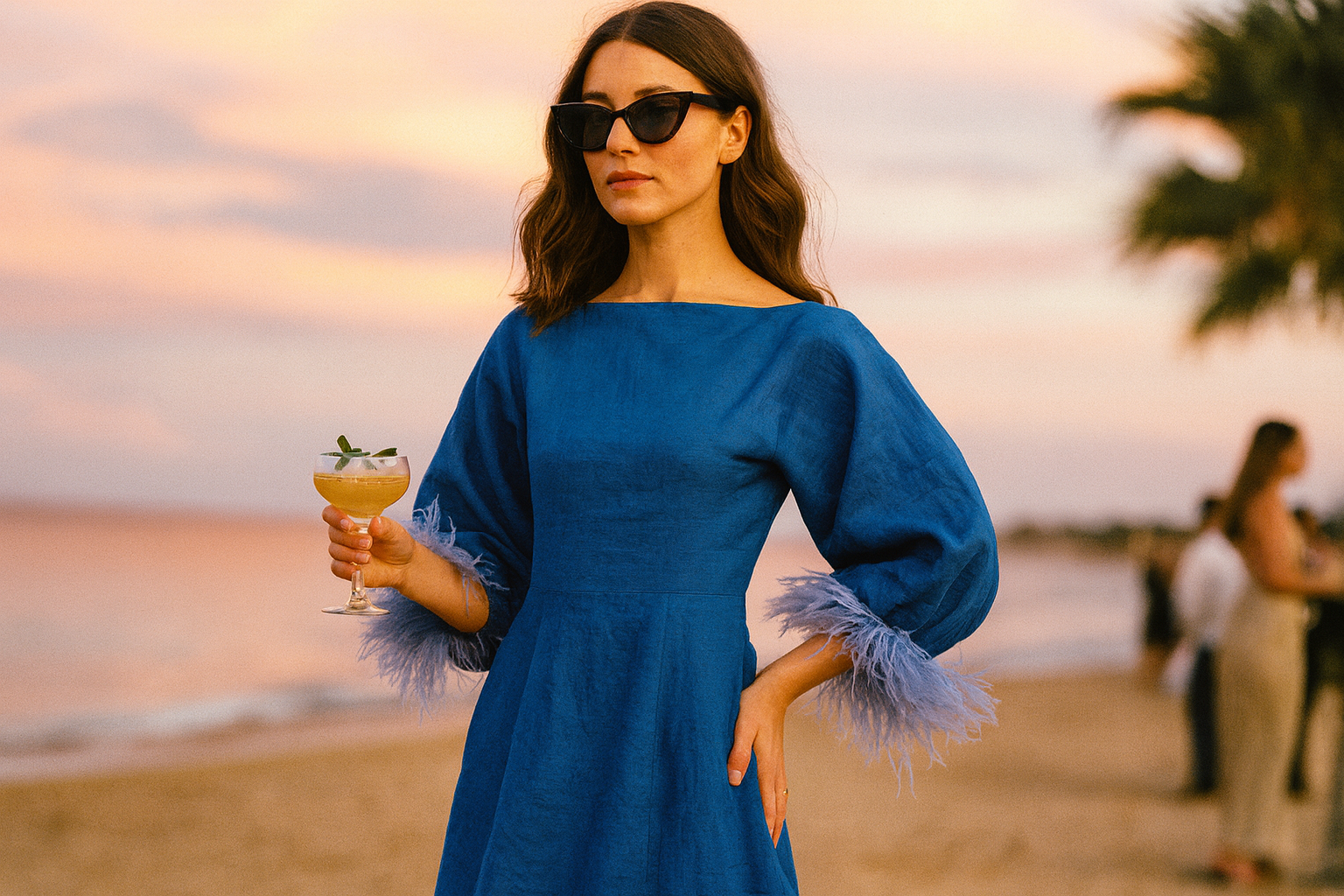 Style Feather Trim Outfits for Beach Parties