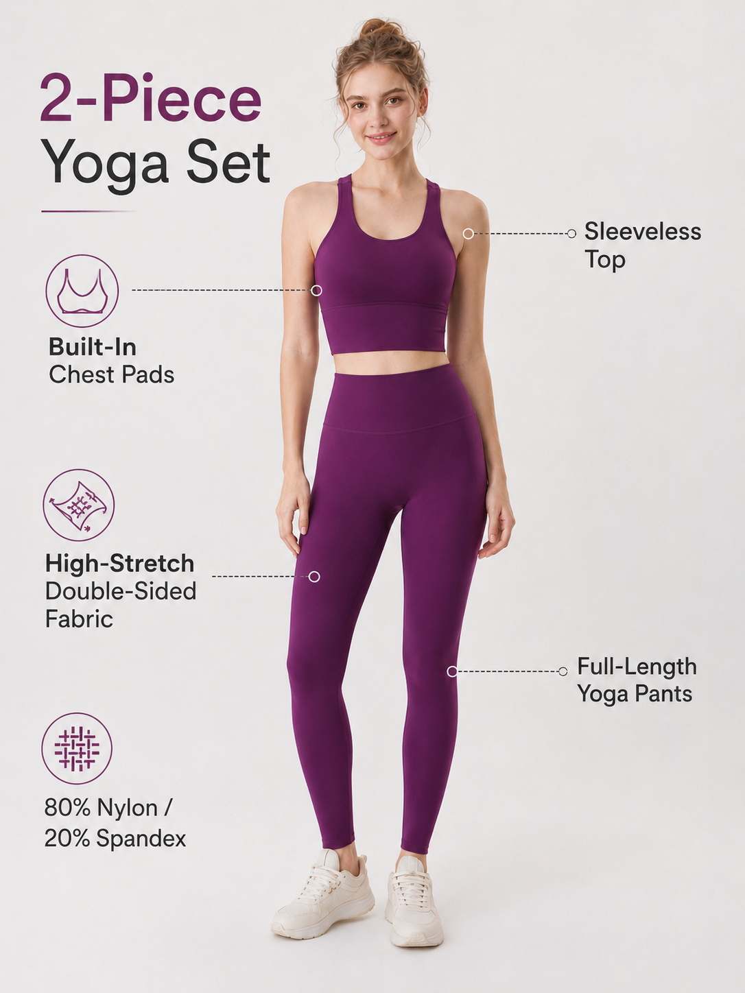 FlowSculpt Padded 2 Piece Yoga Set for Women