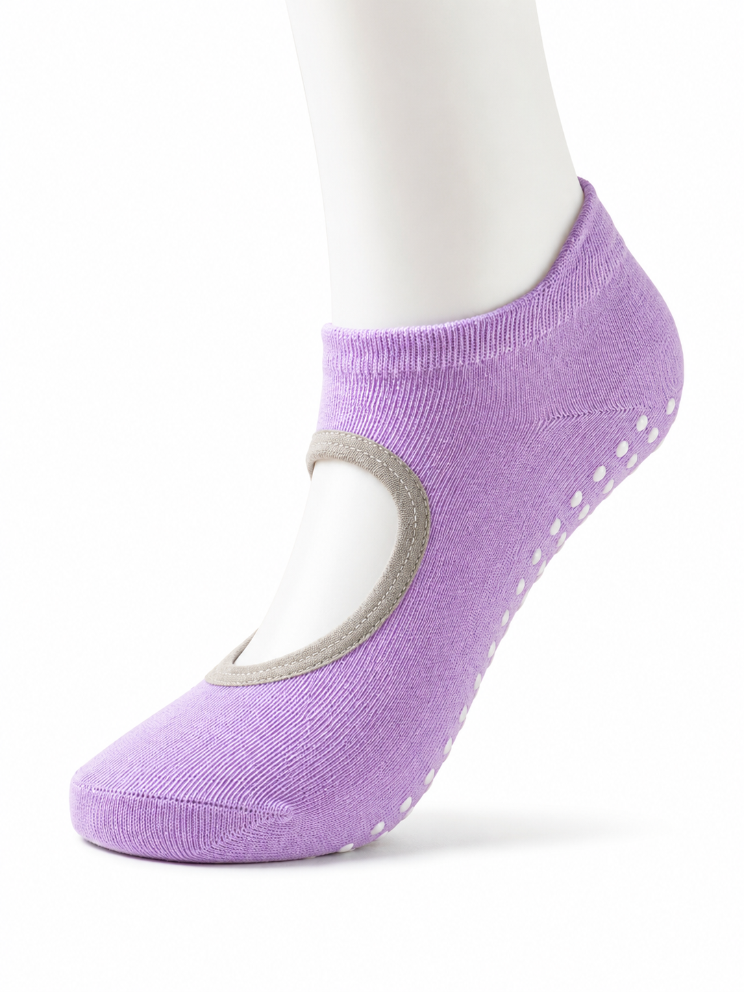 LavenderGrip Open Back Non Slip Pilates Socks for Women