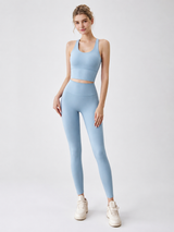 FlowSculpt Sleeveless Padded Yoga Set for Women