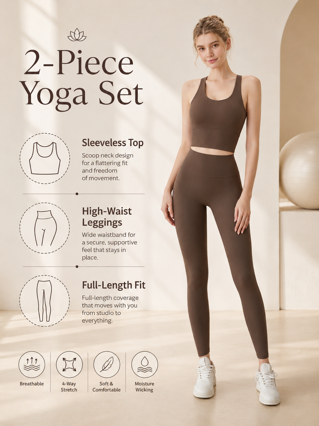 FlowSculpt Padded 2 Piece Yoga Set for Women