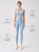 FlowSculpt Sleeveless Padded Yoga Set for Women