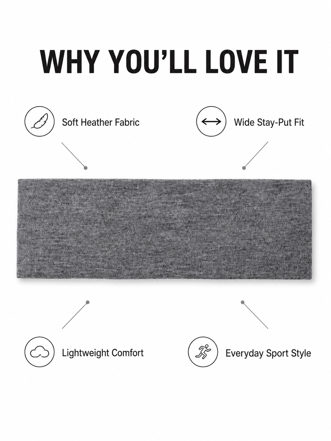 FlexCore Wide Stretch Sports Headband for Women & Men
