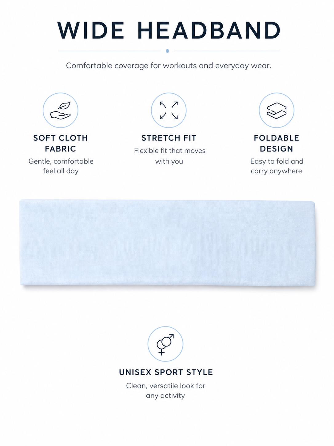 FlexCore Soft Stretch Sports Headband for Women & Men