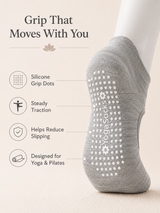 HeatherGrip Open Back Non Slip Pilates Socks for Women