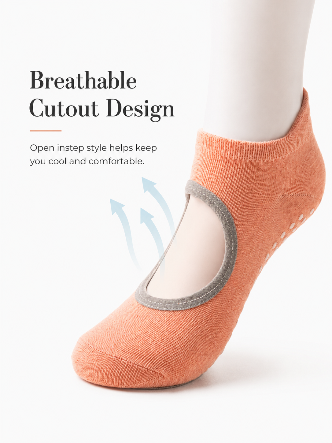 PilatesGrip Open Back Non Slip Yoga Socks for Women