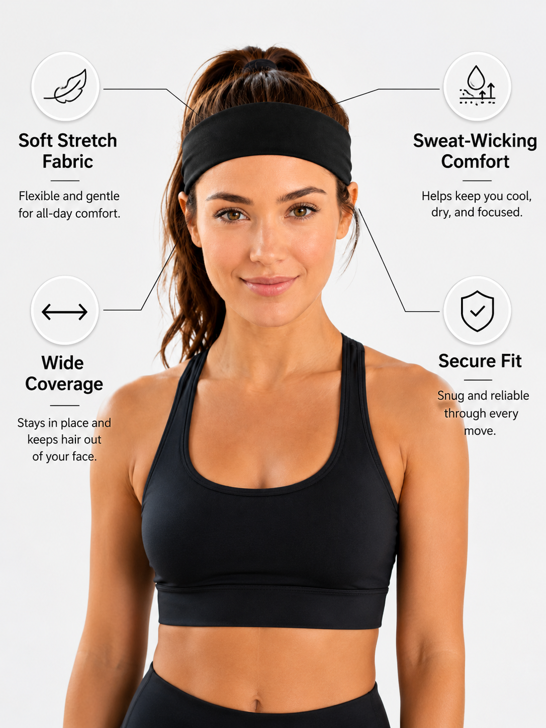 FlexCore Wide Sports Headband for Women