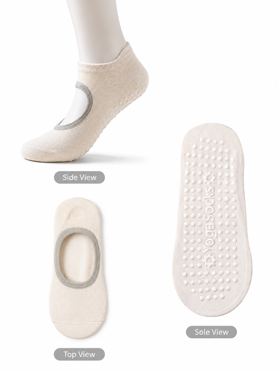 StudioGrip Open Back Non Slip Yoga Socks for Women