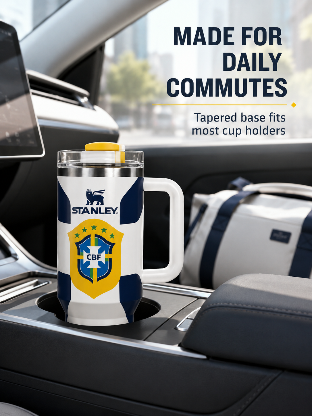 Stanley World Cup 2026 Brazil Tumbler with Handle and packaging box - View 5 | Clistos