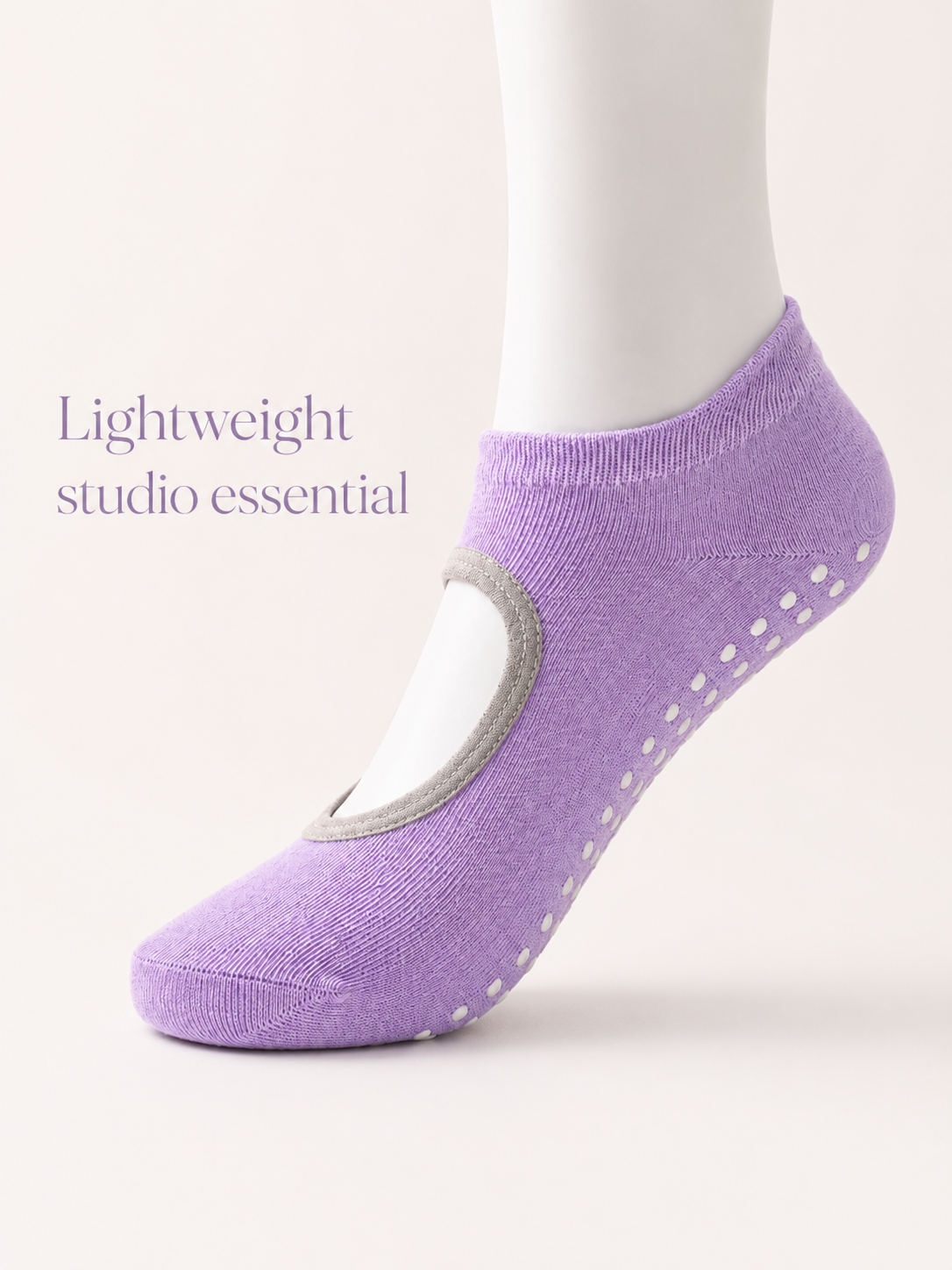 LavenderGrip Open Back Non Slip Pilates Socks for Women