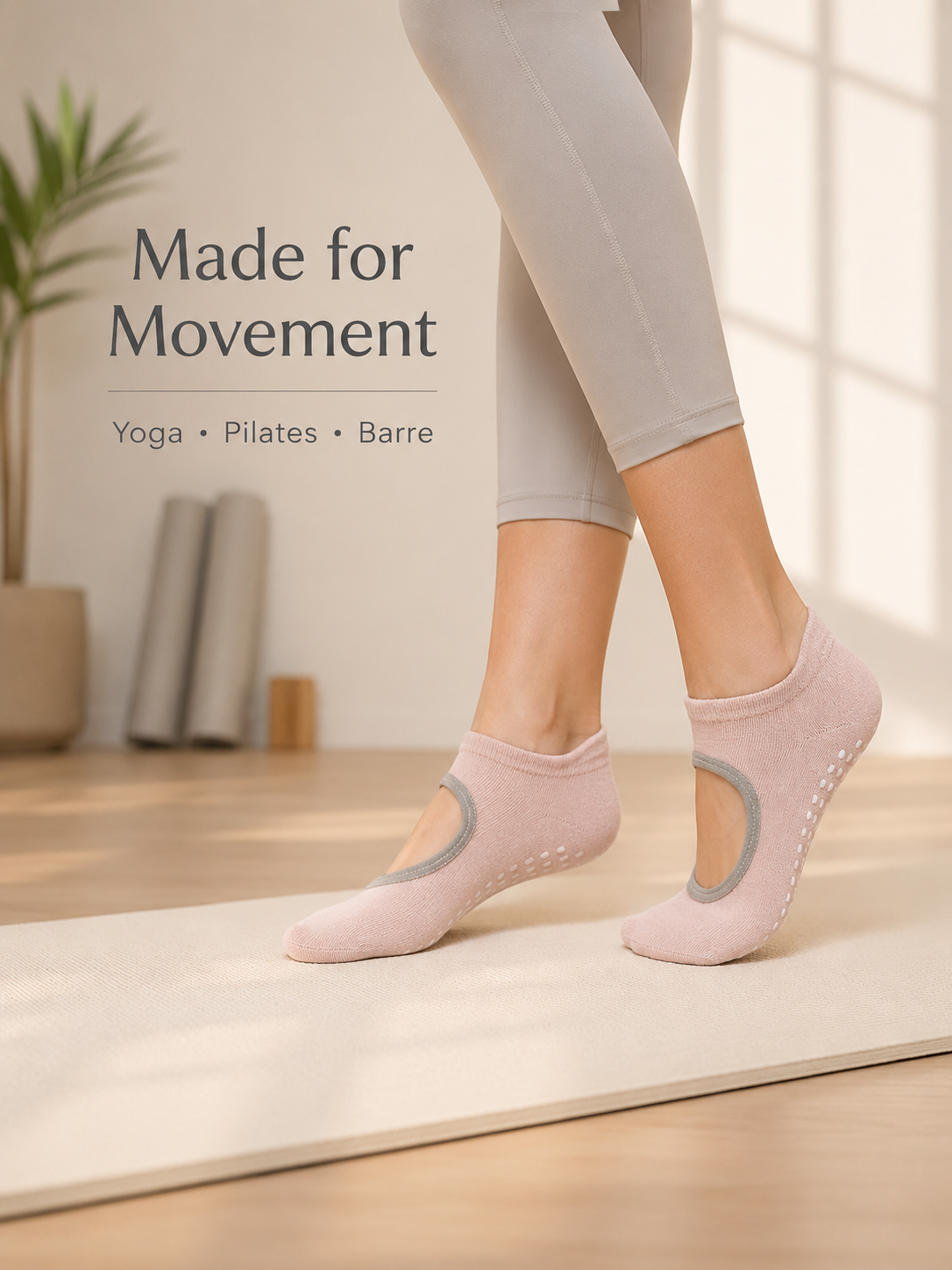 StudioGrip Open Back Non Slip Pilates Socks for Women
