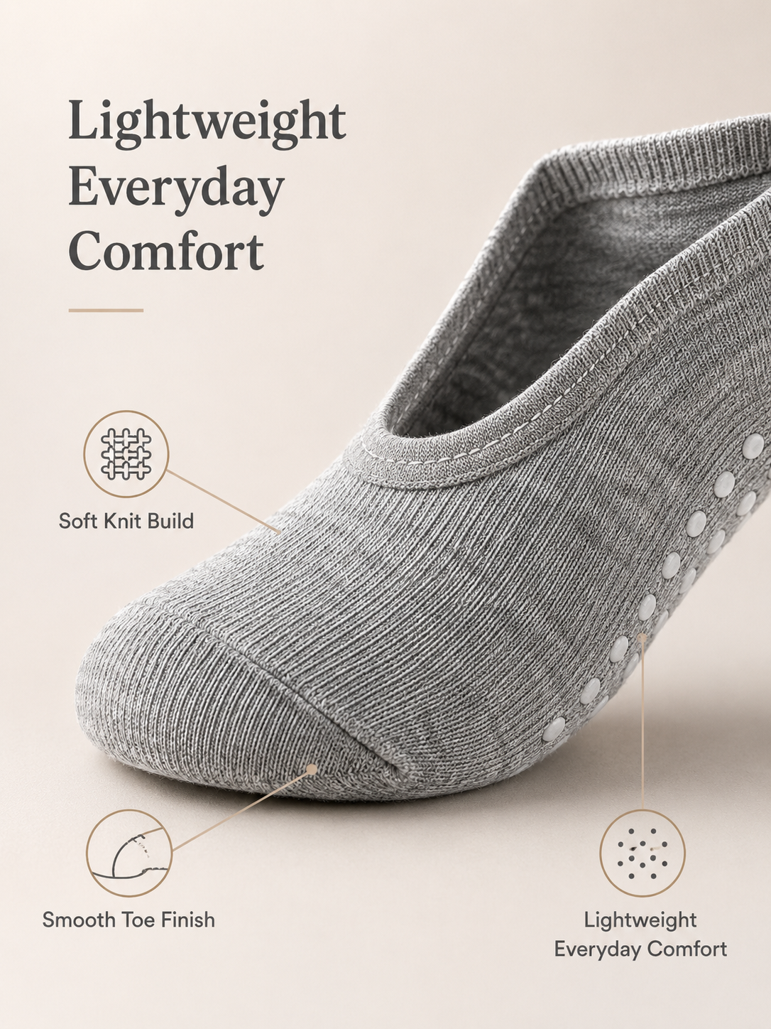 HeatherGrip Open Back Non Slip Pilates Socks for Women