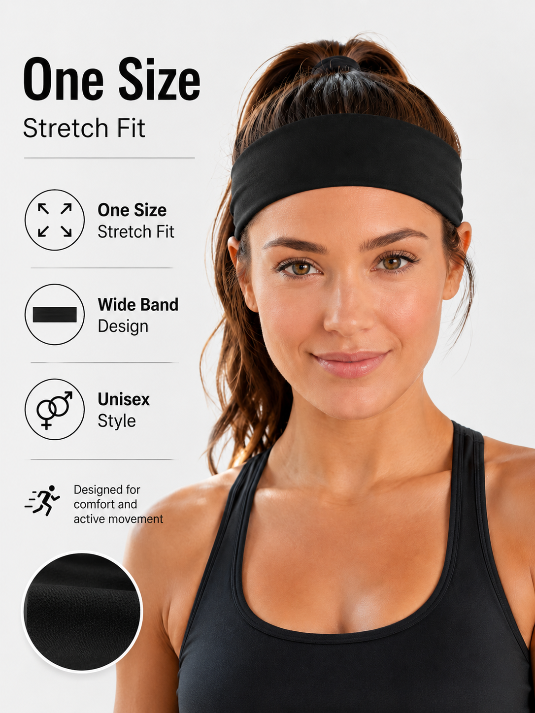 FlexCore Wide Sports Headband for Women
