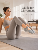 HeatherGrip Open Back Non Slip Pilates Socks for Women