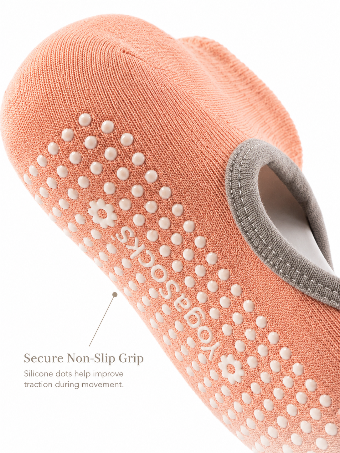 PilatesGrip Open Back Non Slip Yoga Socks for Women