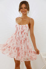Floral Ruffle Mini Dress - View 6 | Clistos