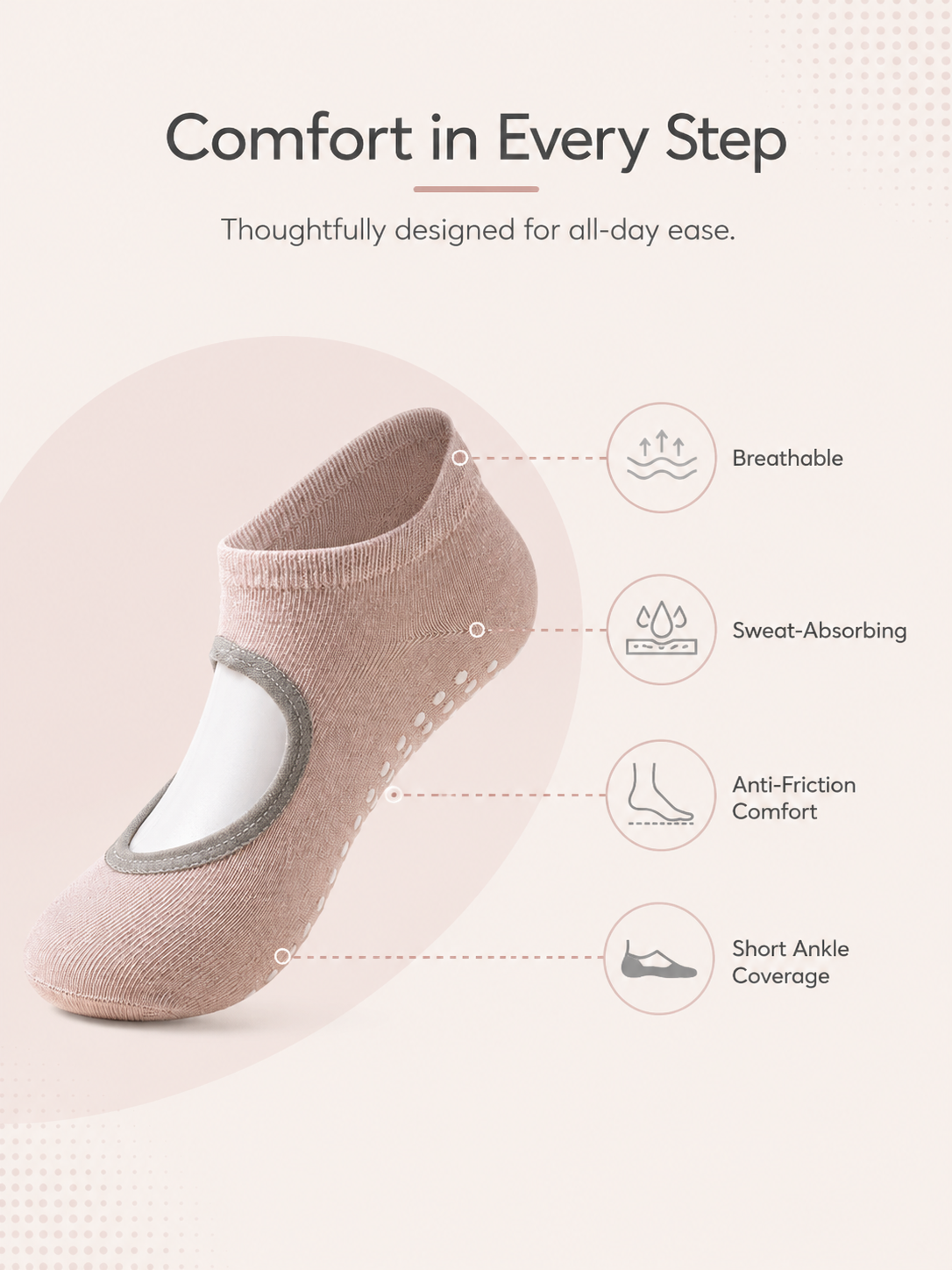 StudioGrip Open Back Non Slip Pilates Socks for Women