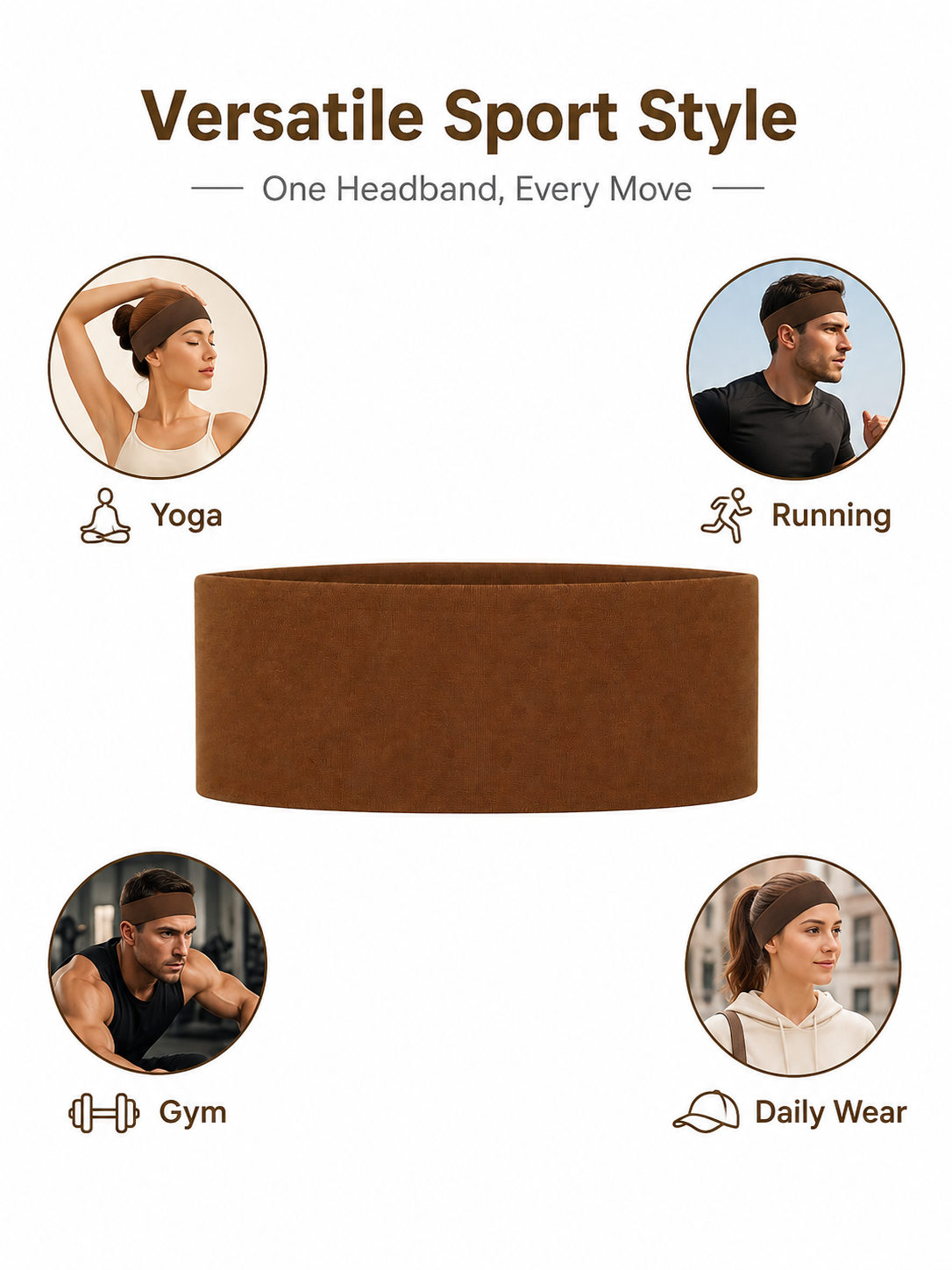 FlexCore Wide Stretch Sports Headband for Women & Men
