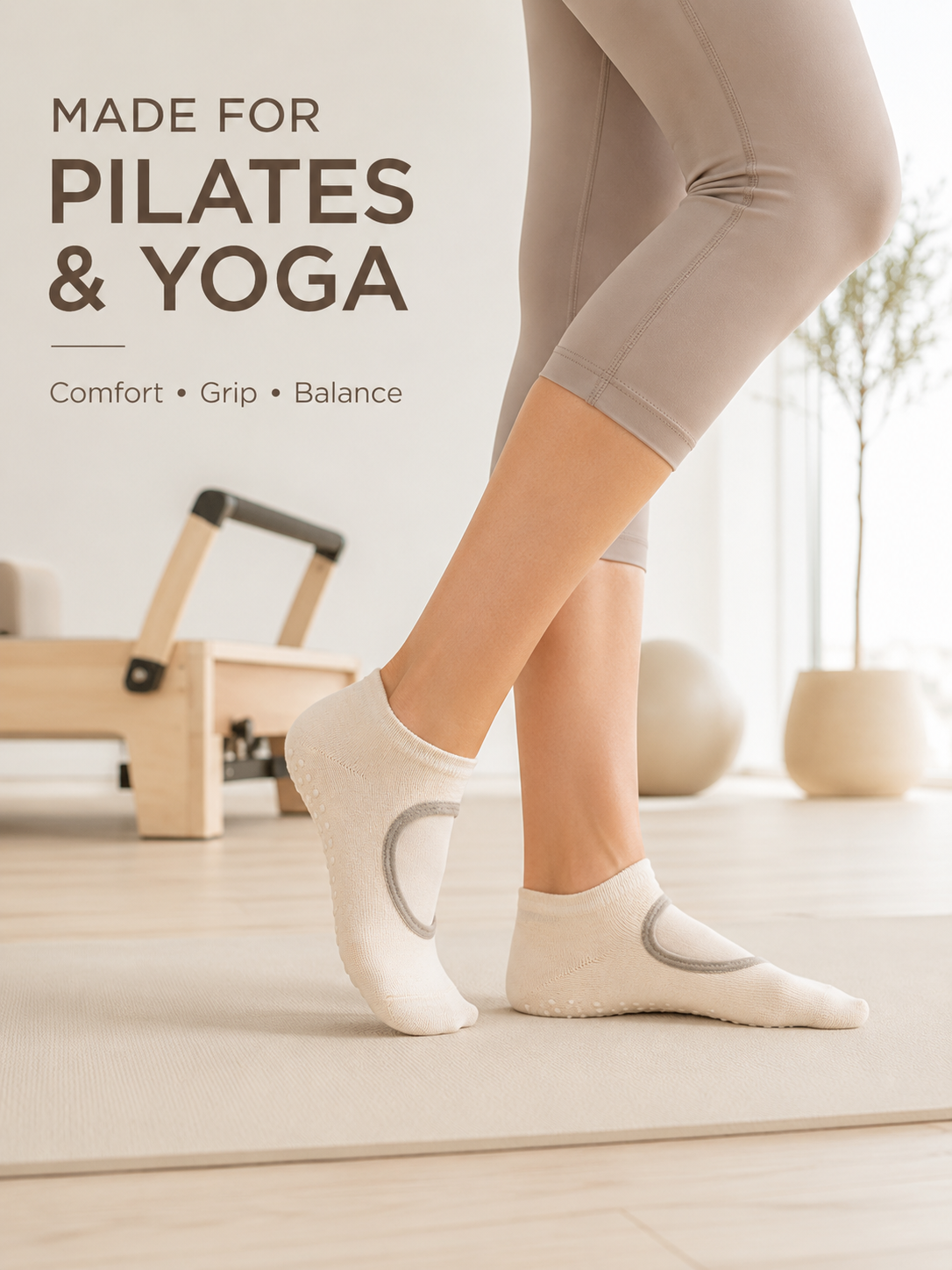 StudioGrip Open Back Non Slip Yoga Socks for Women