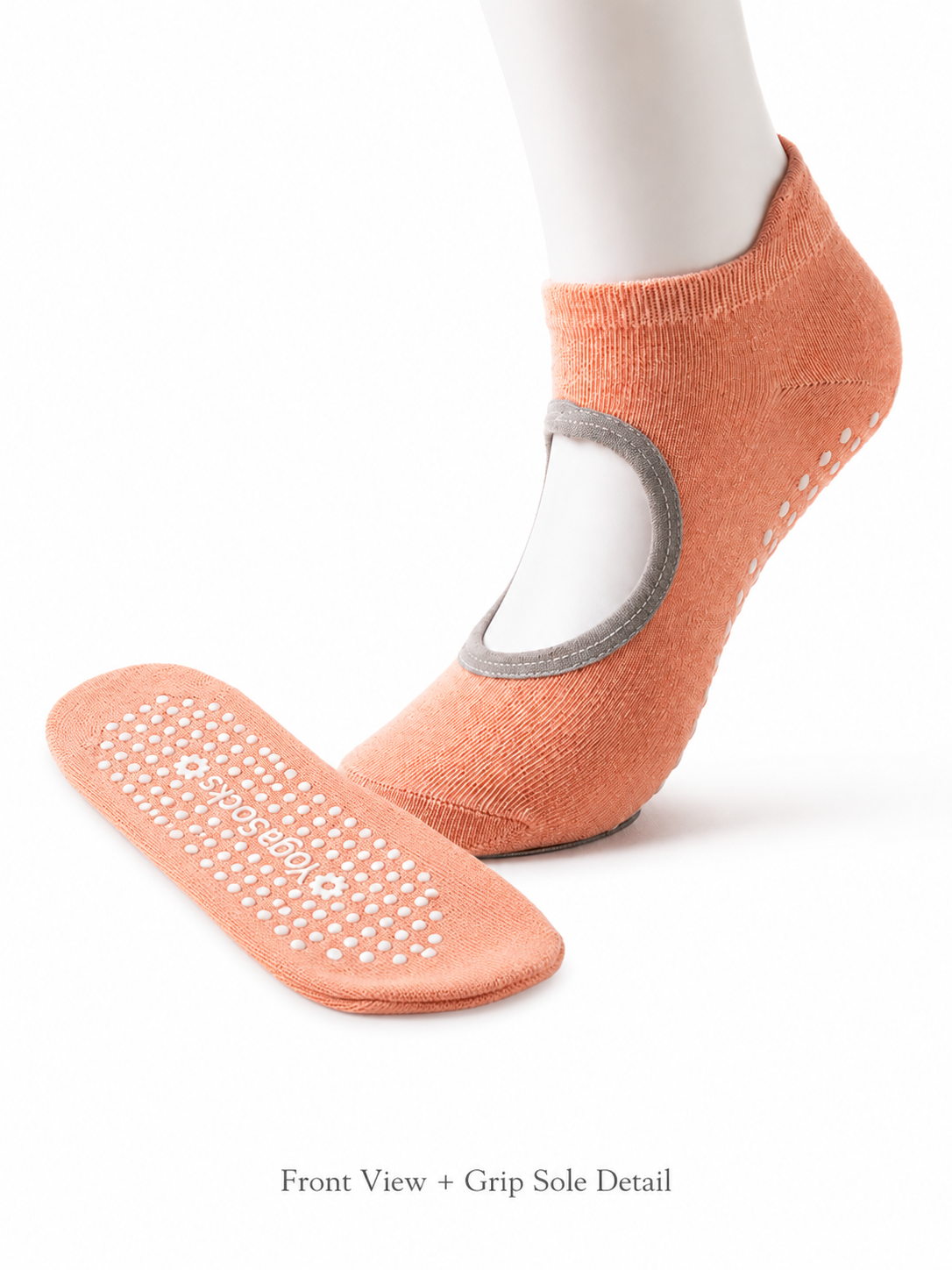 PilatesGrip Open Back Non Slip Yoga Socks for Women