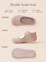StudioGrip Open Back Non Slip Pilates Socks for Women