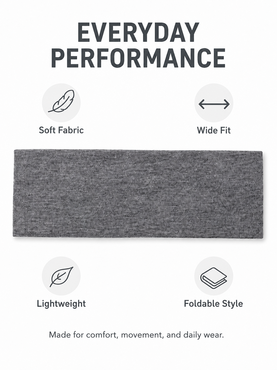 FlexCore Wide Stretch Sports Headband for Women & Men