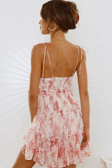 Floral Ruffle Mini Dress - View 7 | Clistos