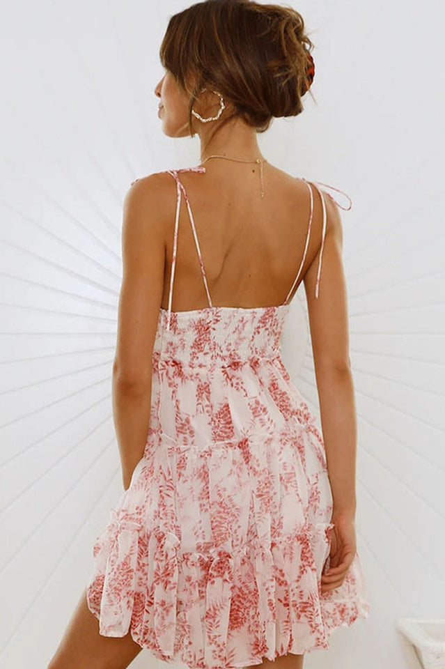 Floral Ruffle Mini Dress - View 7 | Clistos
