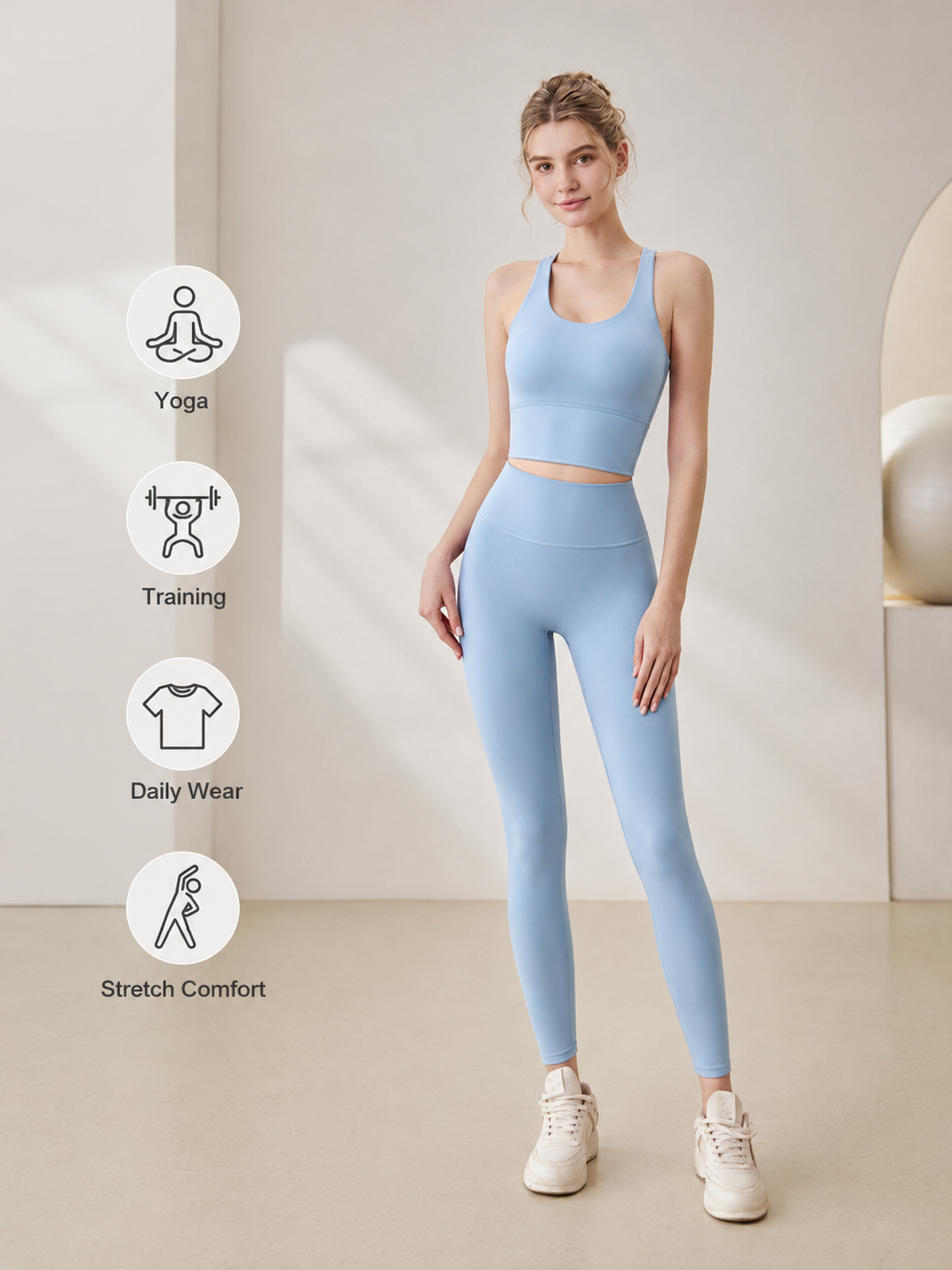 FlowSculpt Sleeveless Padded Yoga Set for Women