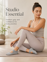 HeatherGrip Open Back Non Slip Pilates Socks for Women