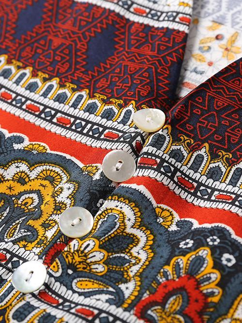 Boho Plunging Neck Mini Dress with Tie Waist - View 6 | Clistos