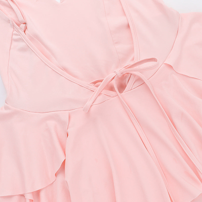 Clistos V-Neck Ruffle Mini Dress - View 12 | Clistos