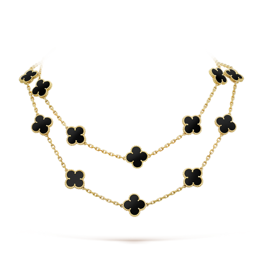 CLOVER 20 MOTIFS ONYX NECKLACE