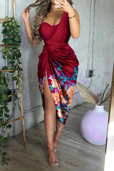 Clistos Strapless Patchwork Bodycon Midi Dress - View 25 | Clistos