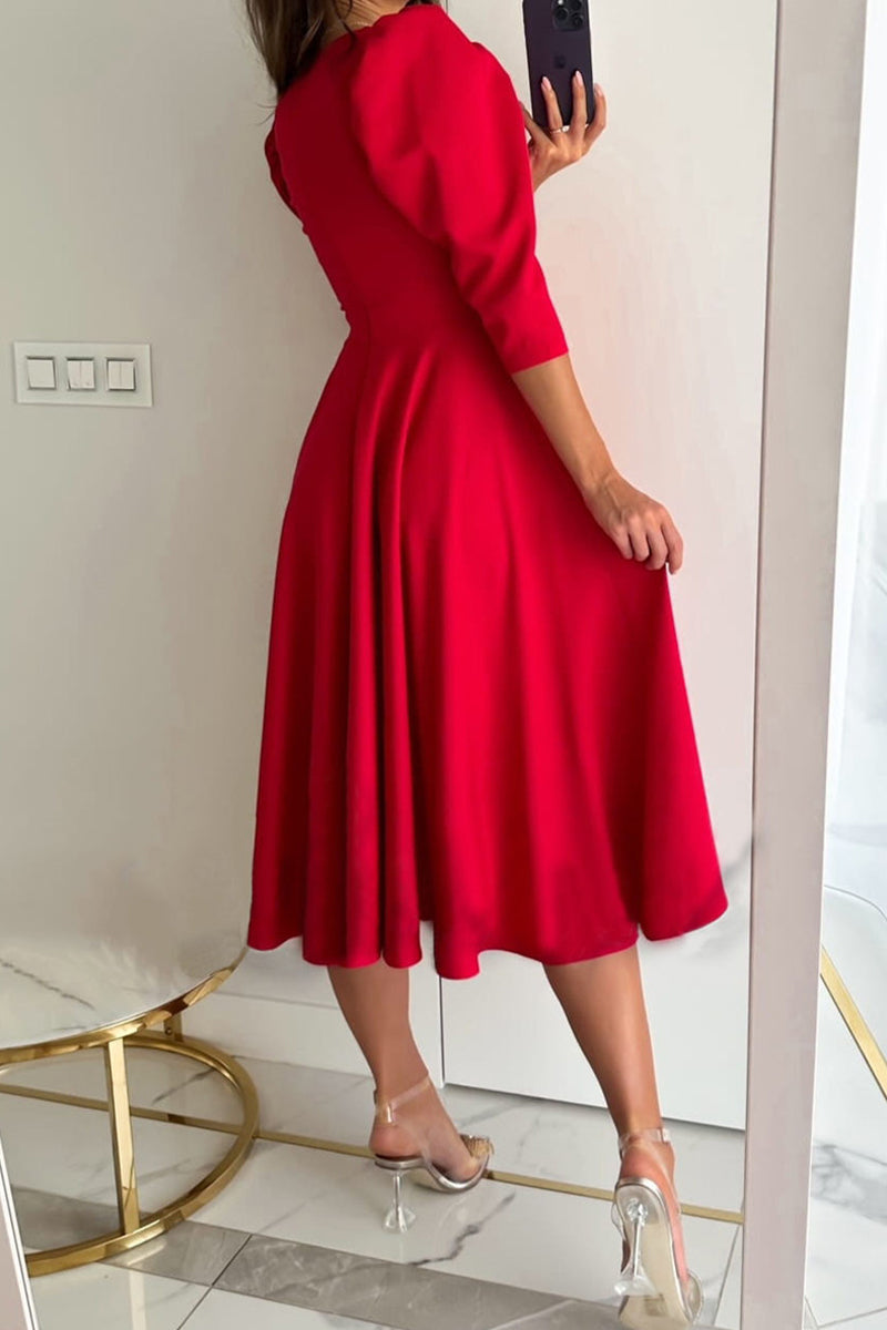 Elegant V-Neck A-Line Velvet Evening Gown by Clistos - View 9 | Clistos