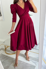 Elegant V-Neck A-Line Velvet Evening Gown by Clistos - View 19 | Clistos
