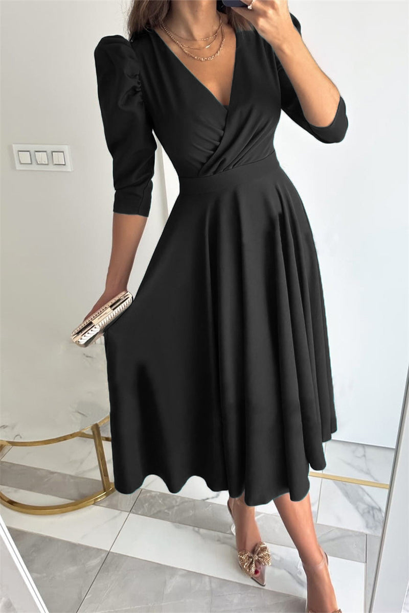 Elegant V-Neck A-Line Velvet Evening Gown by Clistos - View 25 | Clistos