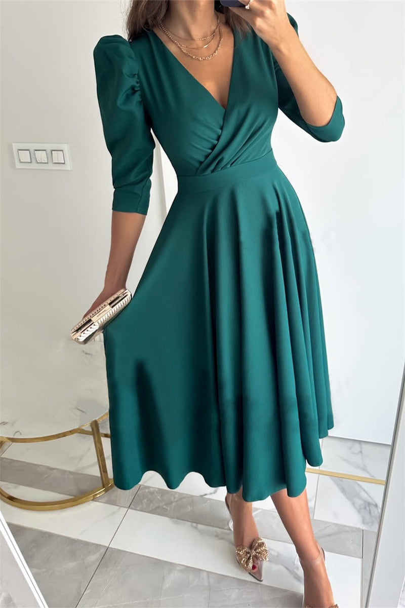 Elegant V-Neck A-Line Velvet Evening Gown by Clistos - View 20 | Clistos