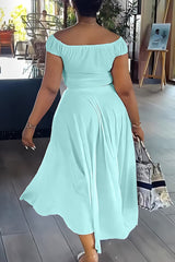 Elegant off the shoulder drawstring two piece set - View 6 | Clistos