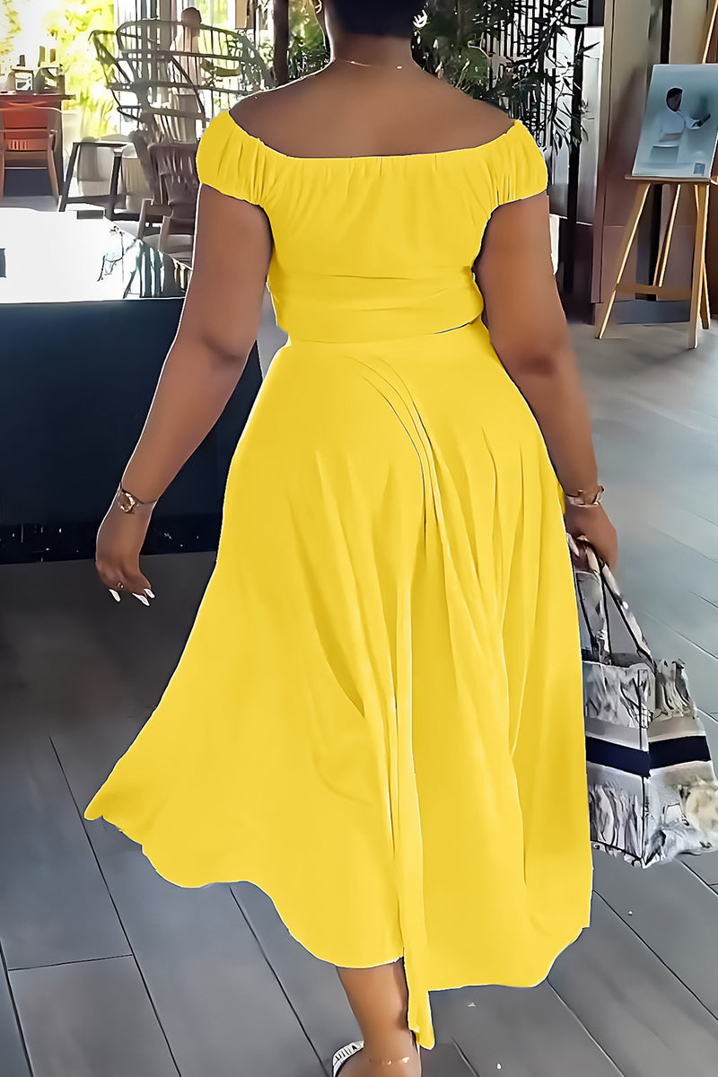 Elegant off the shoulder drawstring two piece set - View 12 | Clistos
