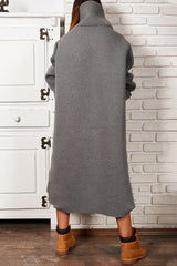 Turtleneck Pocket Midi Dress - View 12 | Clistos