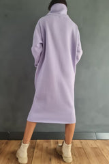 Turtleneck Pocket Midi Dress - View 7 | Clistos
