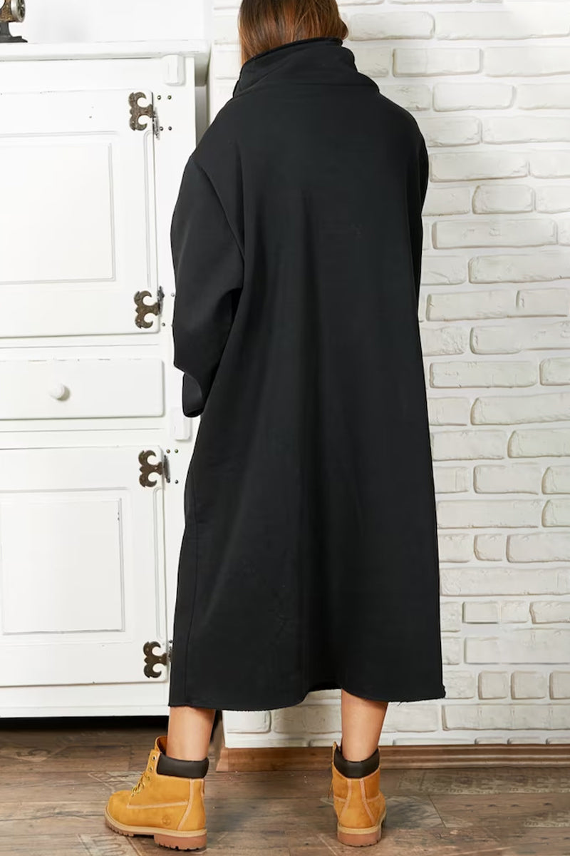 Turtleneck Pocket Midi Dress - View 10 | Clistos