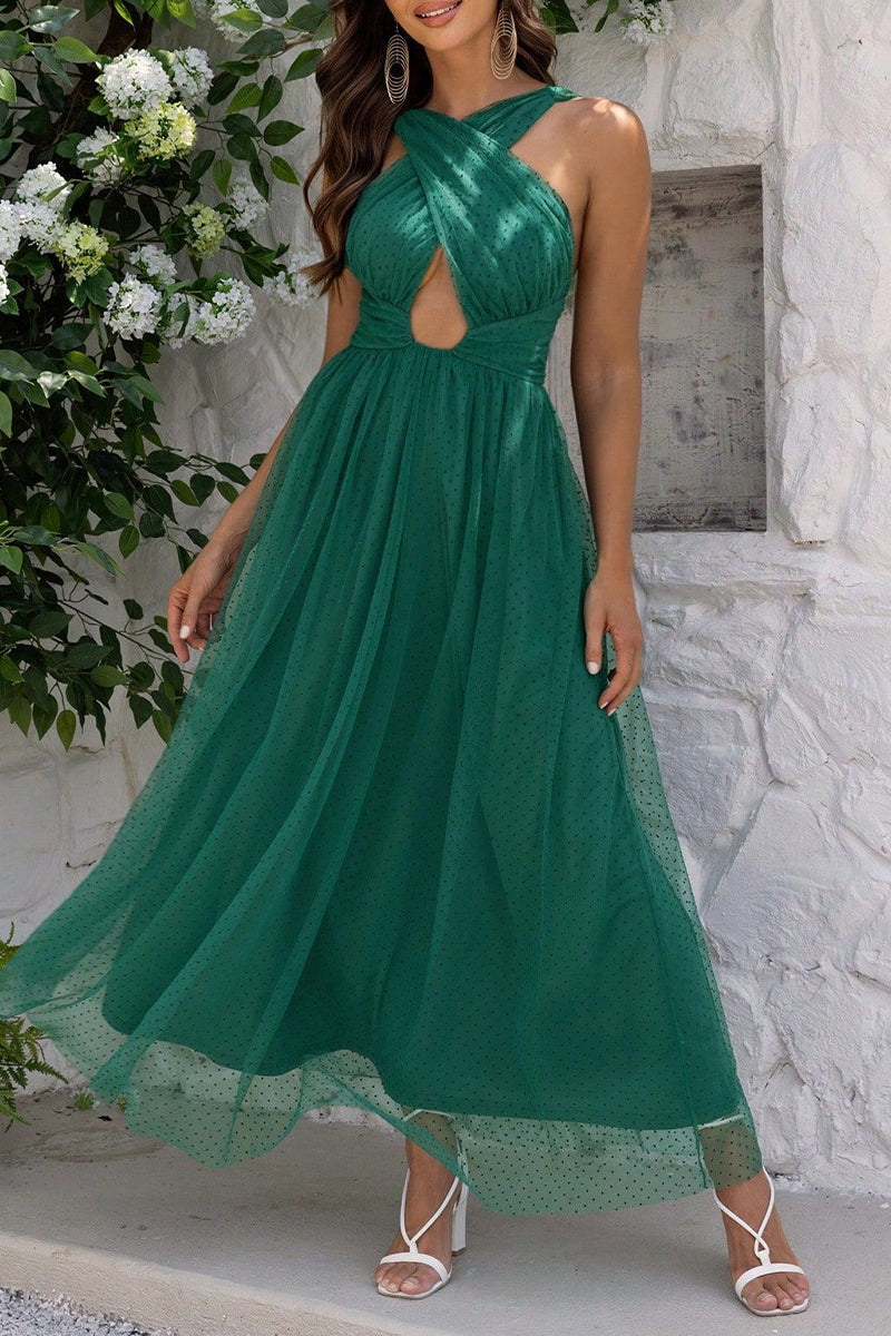 Clistos Halter Backless Evening Gown - View 7 | Clistos