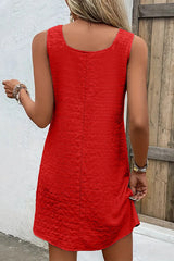 Casual Simplicity Solid Asymmetrical Oblique Collar Sleeveless Dress Dresses