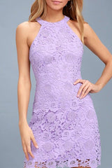 Clistos Lace Halter Wrapped Skirt Cocktail Dress - View 54 | Clistos